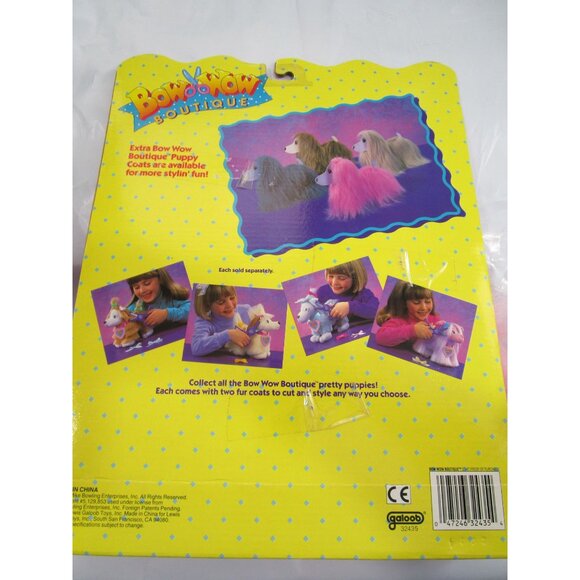 Bow Wow Boutique Puppy Coat Pink Fur Vintage Galoob 1991 New - Picture 3 of 7